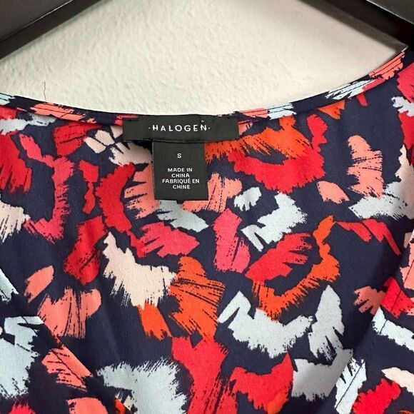 NWT Halogen Womens Boho Floral Tank Blouse Shirt Sleeveless Asymmetrical size sm - Picture 3 of 6